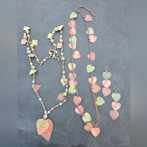 Jewelry - Metal Multi Colored jewelry lot Heart Boho Industrial Statement Necklace set